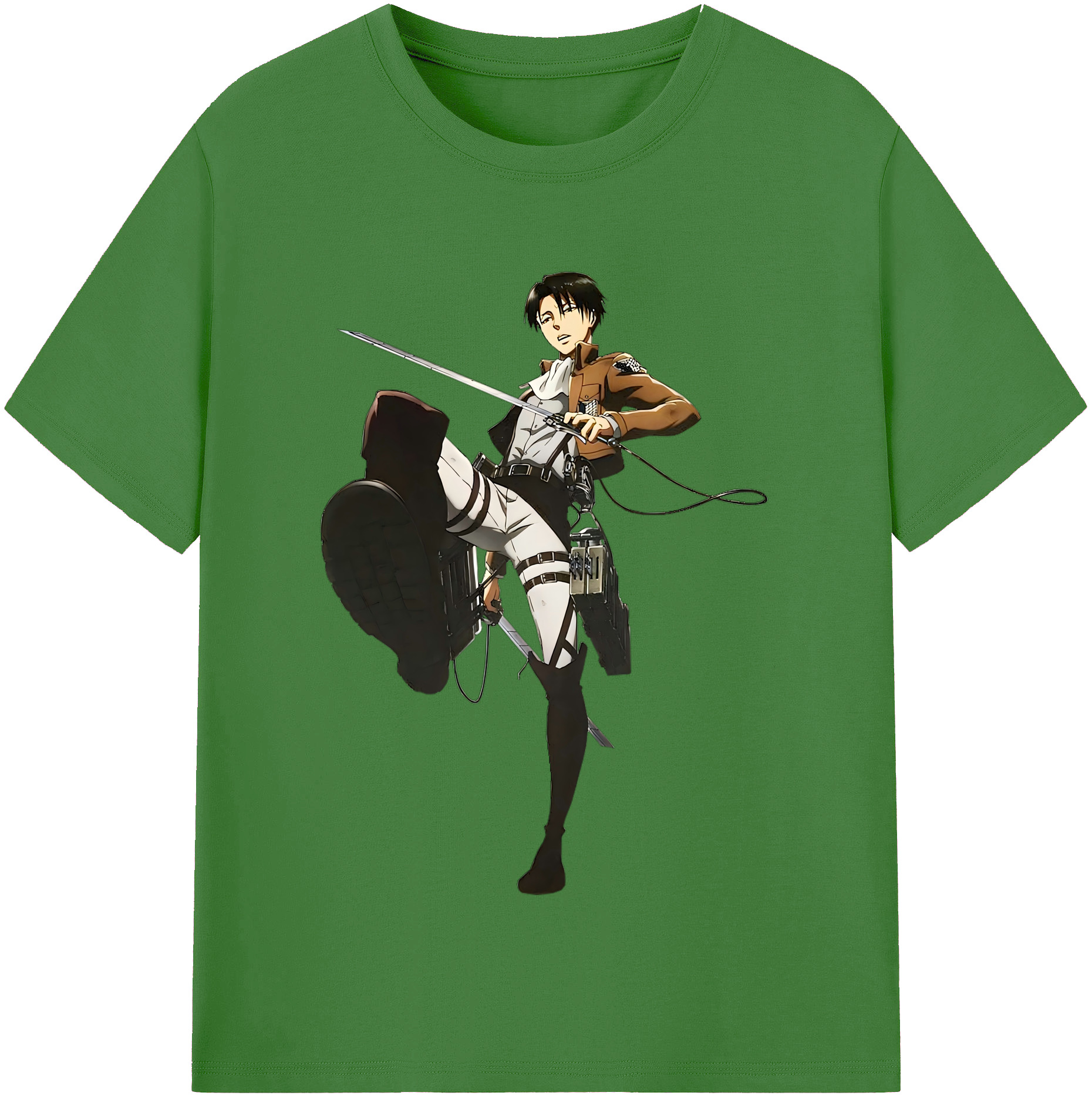 （画像用） 進撃の巨人 リヴァイ·アッカーマン Attack on Titan Levi Ackerman レディースカジュアルプリントTシャツ（綿100％）